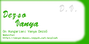 dezso vanya business card