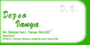 dezso vanya business card